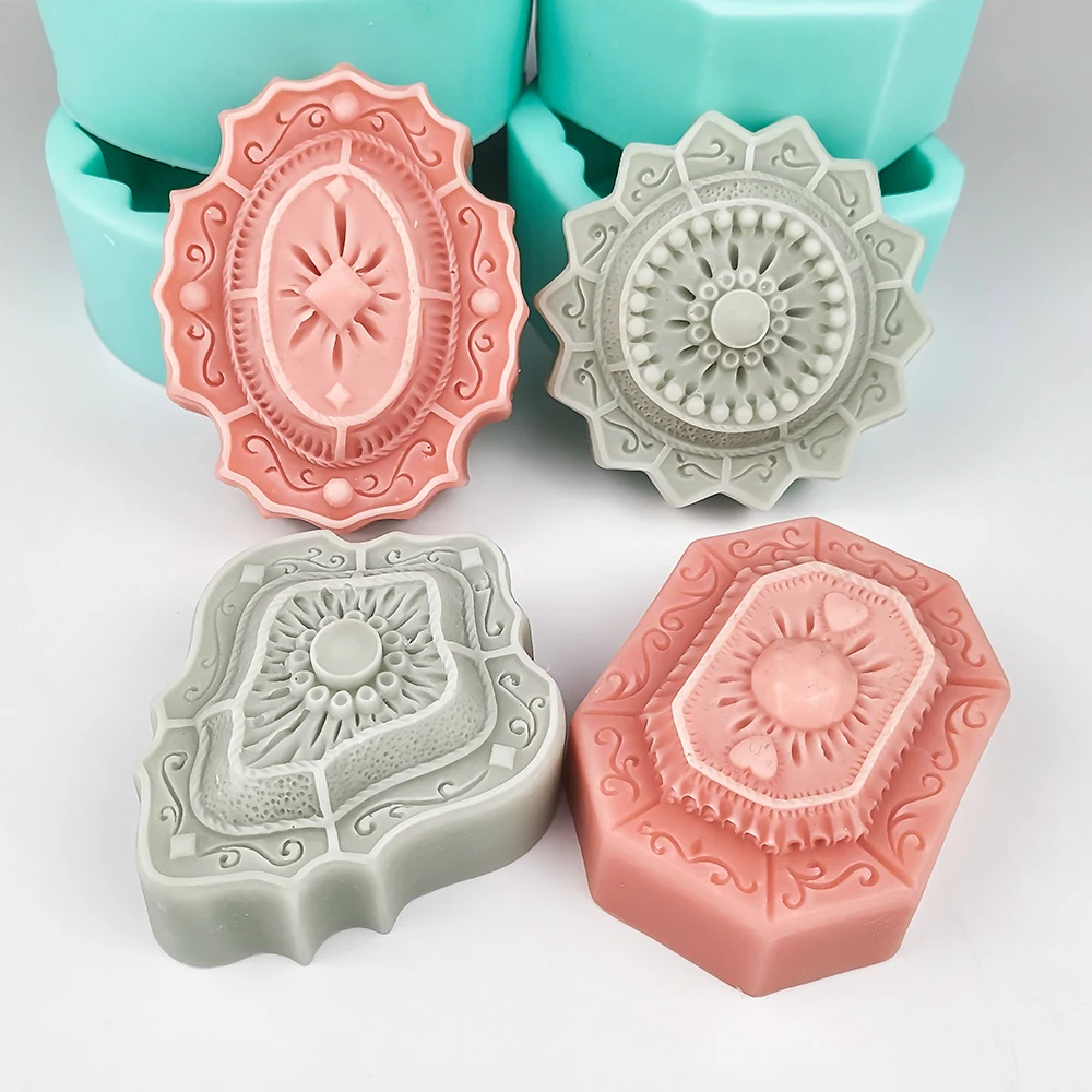 QT0393 PRZY 4 Styles Irregular Roulette Mold Silicone Mold Handmade Soap Making Moulds Soap Molds Clay Resin Moulds