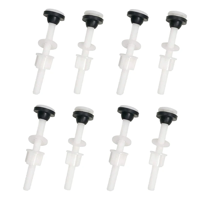 8 Pack Toilet Tank Plastic Bolts M10 Tank to Bowl Bathroom Toilet Repair Kits Fitting Screws and Seal Set Pan Head Bolts