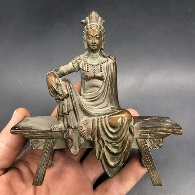 Antique collection of comfortable Guanyin bench Buddha home decoration