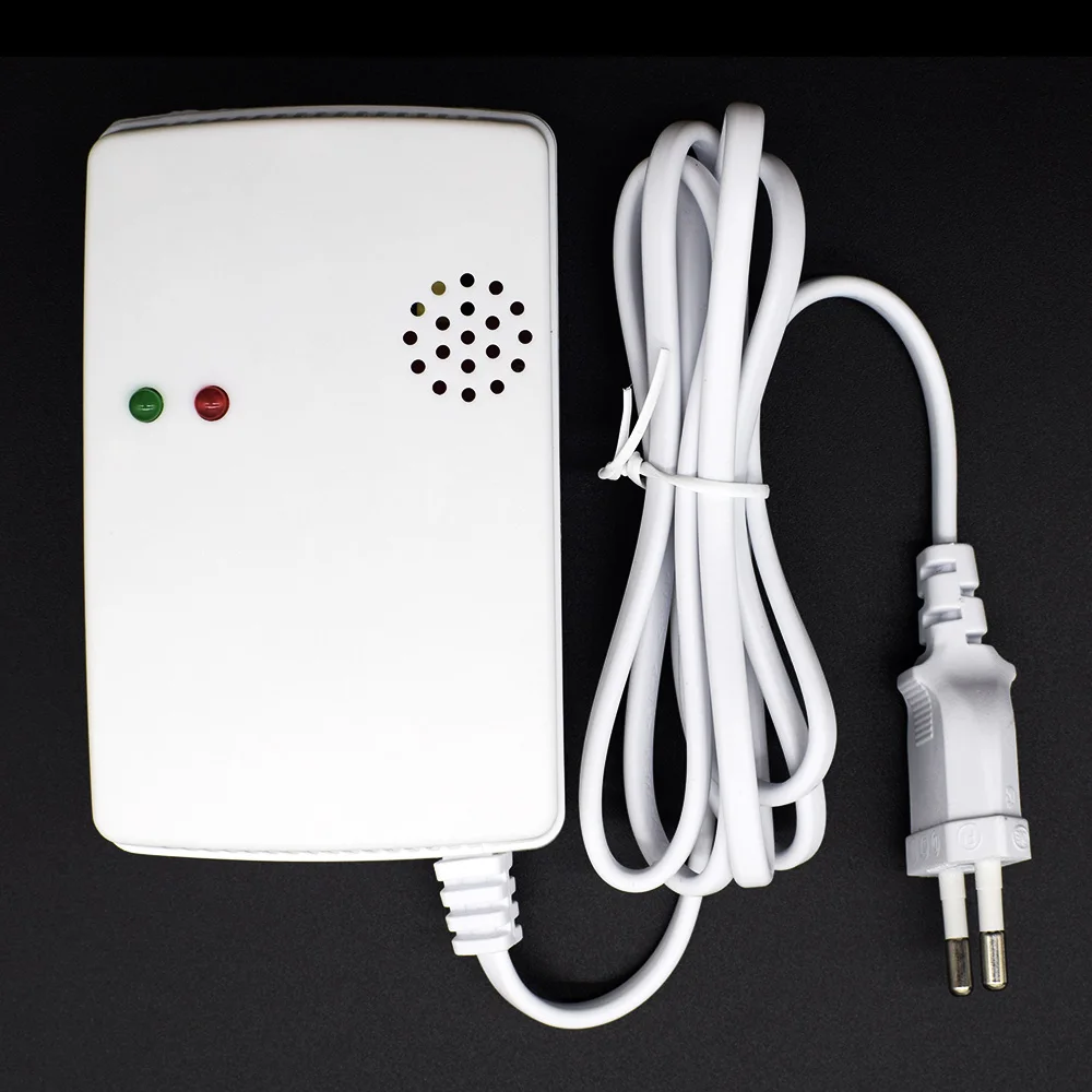 220V LPG Propane Butane Combustible Gas Leak Alarm Detector Sensor LED Flash Alarm Sound Motor Alarm Home Security Safety GT