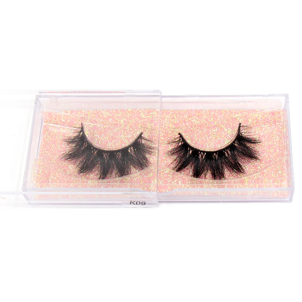 FOXESJI Mink Eyelashes 3D Lashes Natural long Volume Cross Thick Fluffy False Eyelashes Eye Mink Lashes Wispy Eyelash Makeup K09