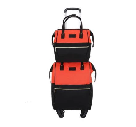 Women Travel hand luggage bag on  wheels travel Rolling suitcase trolley bag with wheels carry on luggage Bag Wheeled bag