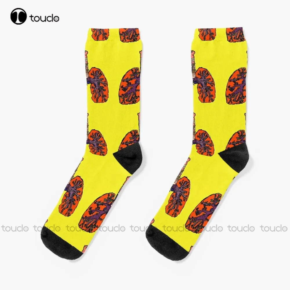 

Neon Lungs Anatomy Pop Art Socks Unisex Adult Teen Youth Socks Personalized Custom 360° Digital Print Hd High Quality