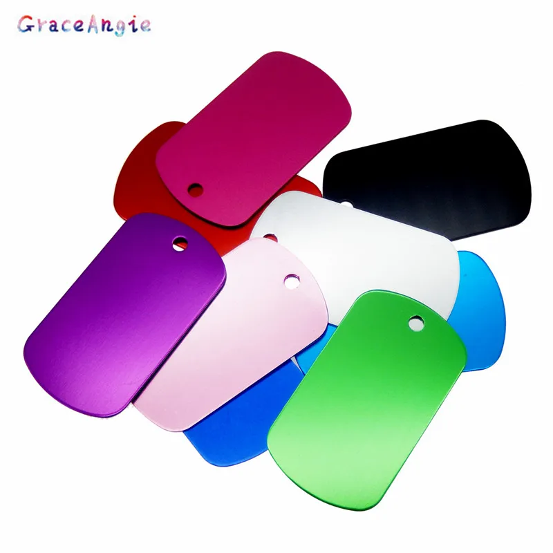 10pcs Military Pet Id Dog Tag Aluminum Army ID Tag Name Blank Dog Tags Pendant  Logo laser engraving text