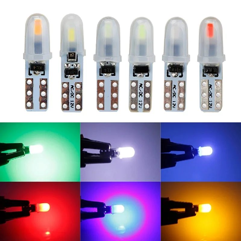 

100 Pcs T5 Auto Car Dashboard Lights 2 3014 SMD Reading Instrument Panel Lamp No Polarity Led Bulb White 12V DC