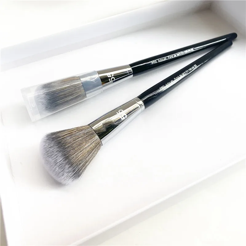 Pro Airbrush Makeup Brush #55 with Case - Multi-tasking Soft Powder Foundation Brush Cosmetics Tool