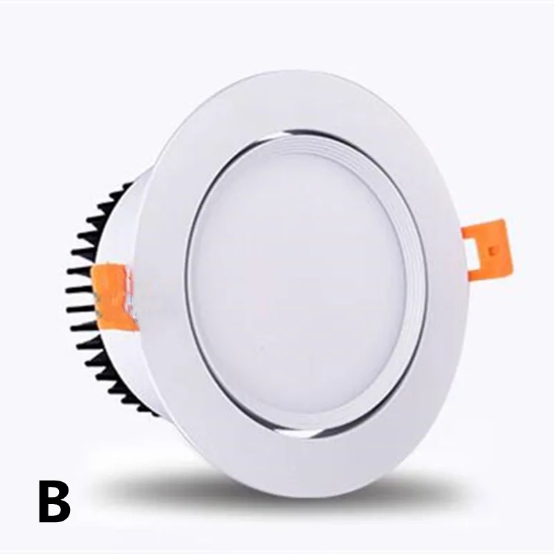 Spot LED encastré en aluminium, éclairage d'intérieur, luminaire de plafond, Spot rond, 3/18W, AC85-265V