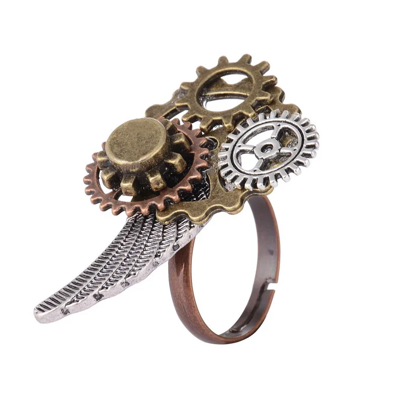 Wonderful Design Mixed Gears/Clock Pointer/Wing/Butterfly Women`s Vintage Steampunk Ring Accessory