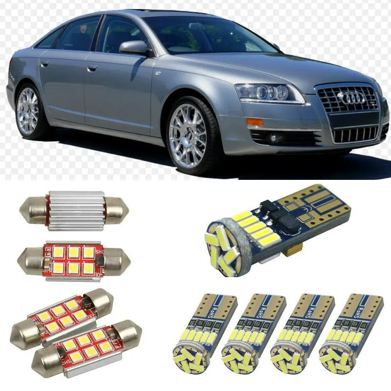 

Interior led Car lights For audi A6 4f2 c6 sedan Reading dome bulbs for cars error free License Plate Light 14pc/lot