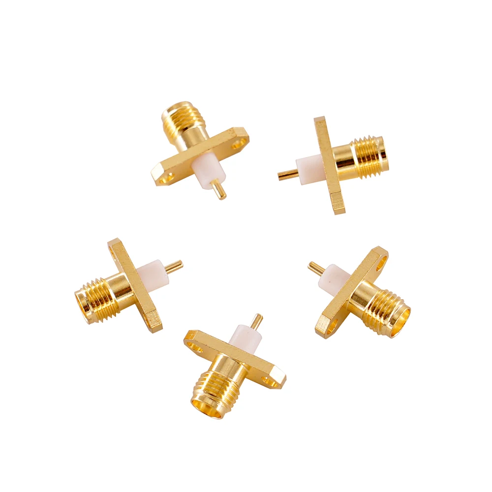 10Pcs SMA Female Chassis Panel Mount 2 Hole Post Terminal RF Connector Coaxial Adaptor