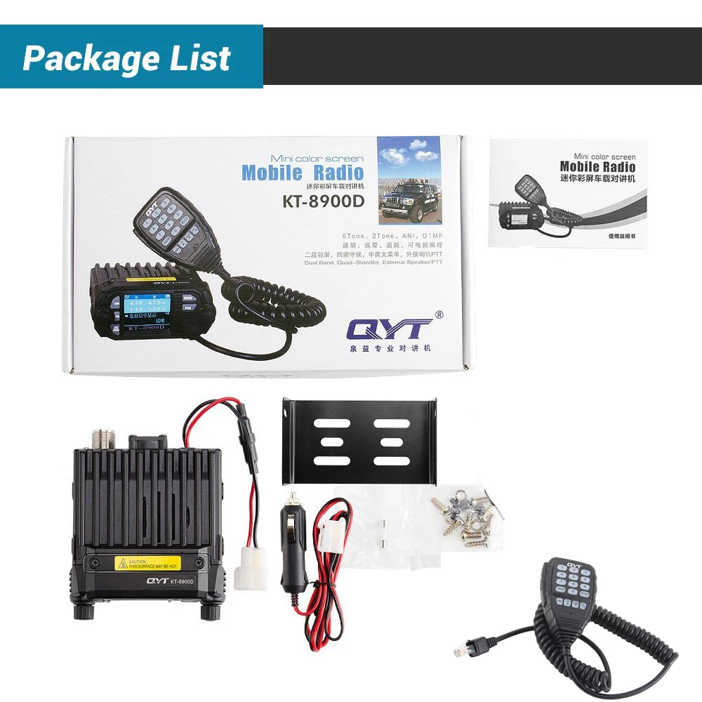 QYT KT-8900D-Radio móvil con pantalla LCD grande, dispositivo de 25W, actualización bidireccional, KT-8900