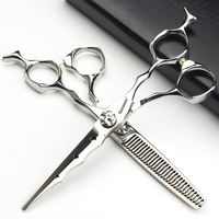 Scissors titanium steel professional hairdresser Scissors haircut thinning Shears 6 inch hairdressing scissors non-slip sharp