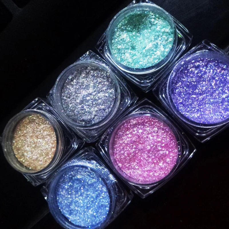 6 Jars Of Sparkle Metallic Pigment Unicorn Dreams i Mica Pigment Powder for Nail Art 6 Colors Super Shiny Unicorn Kisses Glitter