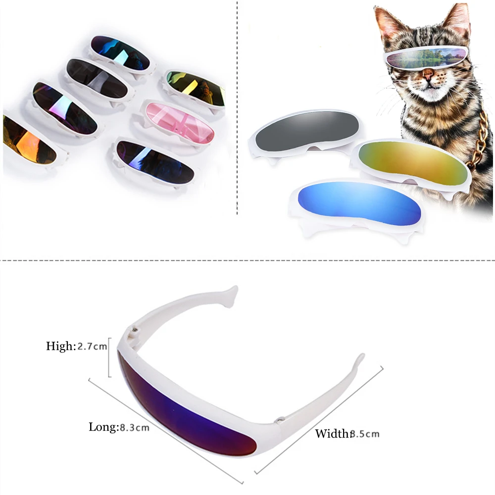 Lovely Windproof Pets Cat Sunglasses Future World Style Goggles Reflective Lens Unique Products for Cats Dog Accessories Items