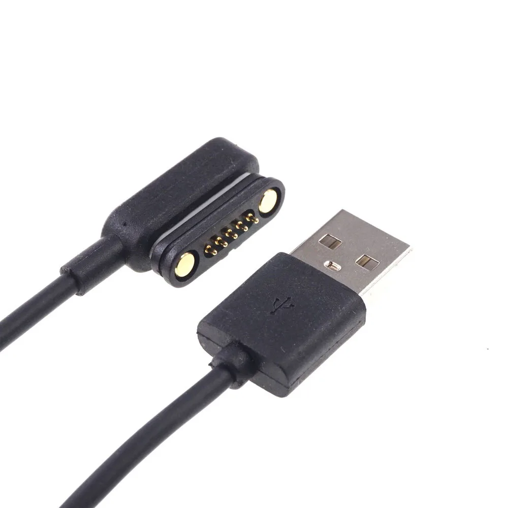 2 Pcs Cable USB A Male Connector to Magnetic Pogo Pin 5 Poles 1 Meter Data Transfer & Power Charge PogoPin Spring Loaded