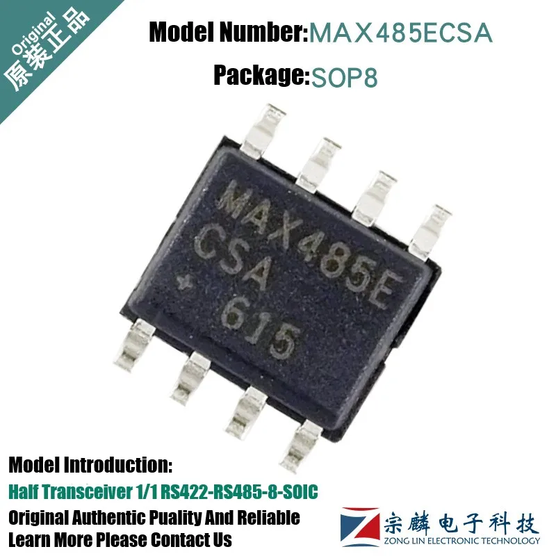 10Pcs/Lot Original Authentic MAX485ECSA SOP8 Receiver And Transmitter IC Chip MAX485 485ECSA New Spot