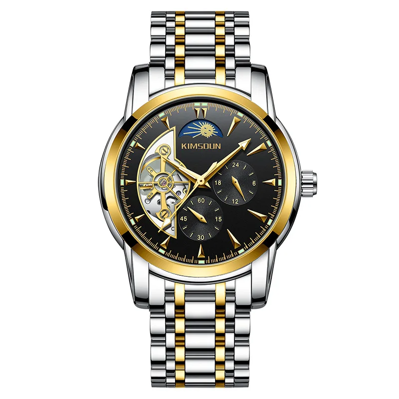 Senior Explosie Kingston Merk Fashion Stars Hollow Horloges Mannen Waterdichte Automatische Mechanische Horloge Mannen Business Leisure Gift