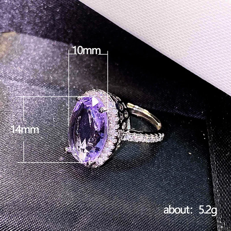 Huitan Noble Purple CZ Finger-rings for Lady High Quality Women Accessories Party Wedding Anniversary Gift New Fashion Jewelry