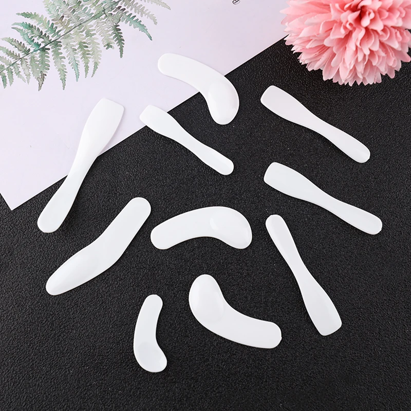 20PCS Makeup Mask Cream Spoon Eye Cream Stick Mini Cosmetic Mixing Spatula Disposable Curved Scoop Make Up Face Beauty Tool Kits