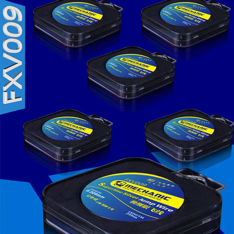 MECCANICO FXV009 FXV08 Superfine Argento di Salto Filo di 0.009 millimetri 0.008 millimetri Ultra Sottile Linea di Volo per il Telefono di Impronte Digitali Chip della Scheda Madre di riparazione
