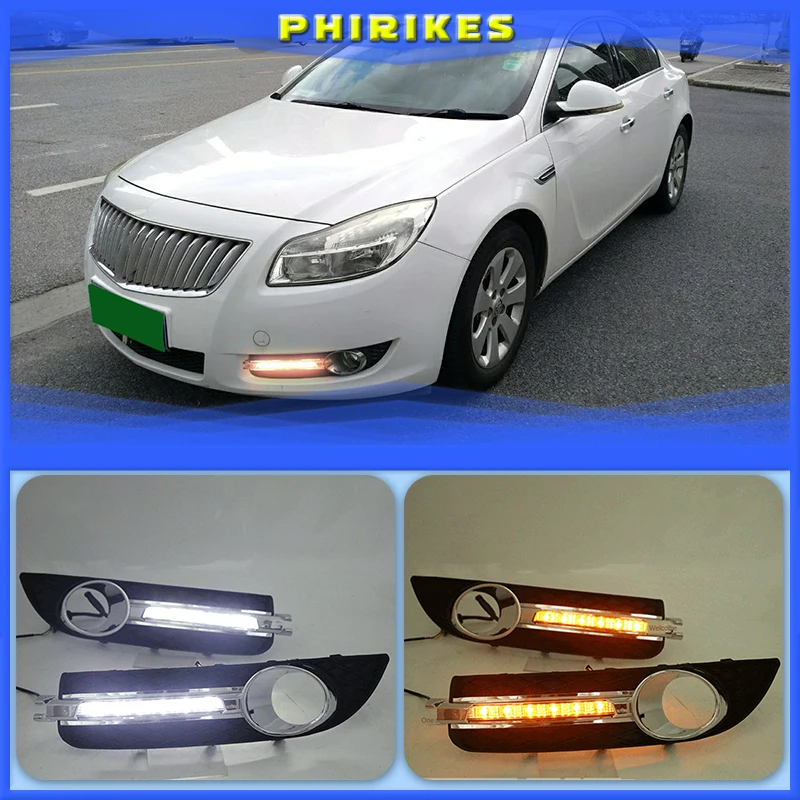 

2PCS For Buick Regal 2009-2013 LED DRL Daytime Running Light Daylight With Turn Signal Lamp