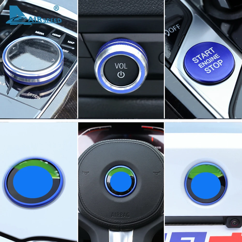 

Car Steering Wheel Logo Badge Emblems for BMW 3 Series G20 Accessories Ignition Console Multimedia Knob Decorative Ring Sticker