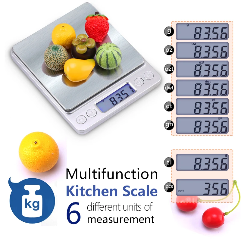 

FAIS DU 1000g/2000g/3000g LCD Display Electronic Digital Scales Kitchen Jewelry Weight Scales Kitchen Accessory Cooking tools