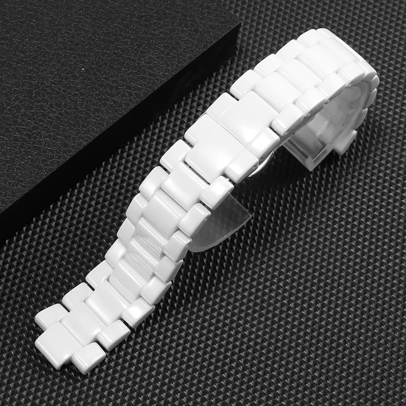 Replacement Strap For  Armani Ceramic Watchband  AR1425 1426 1417 AR1443 Female White Convex Arc Mouth watch chain