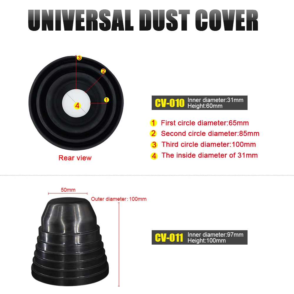 2 Pieces Car HID LED Headlight Dust Cover Sealing Cap Rubber Waterproof Dustproof Headlamp Cover 60 65 70 75 80 85 90 95 100mm