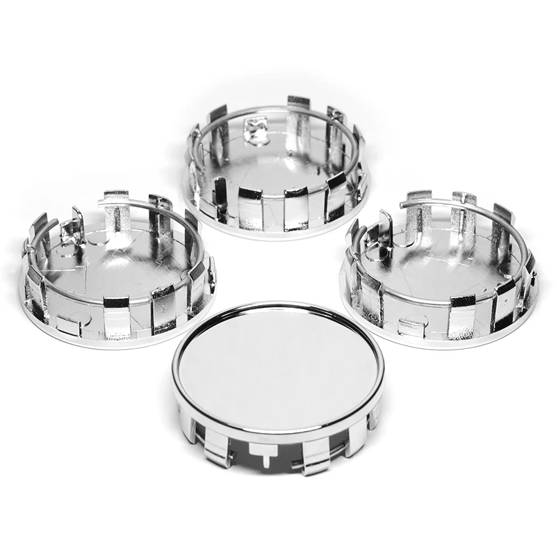 4pcs 54MM(52mm-50mm) Car Wheels Rim Hub Cap Auto Car Wheel Center Caps Hubcap Dust-proof Covers Black Chrome