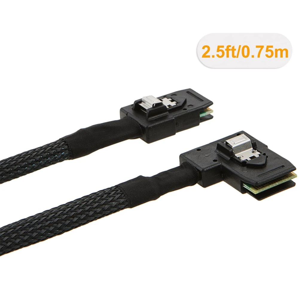 Internal Mini SAS SFF-8087 to Right/Left Angle SAS SFF-8087 Mini SAS to SAS Cable Compatible with RAID or PCI Express Controller