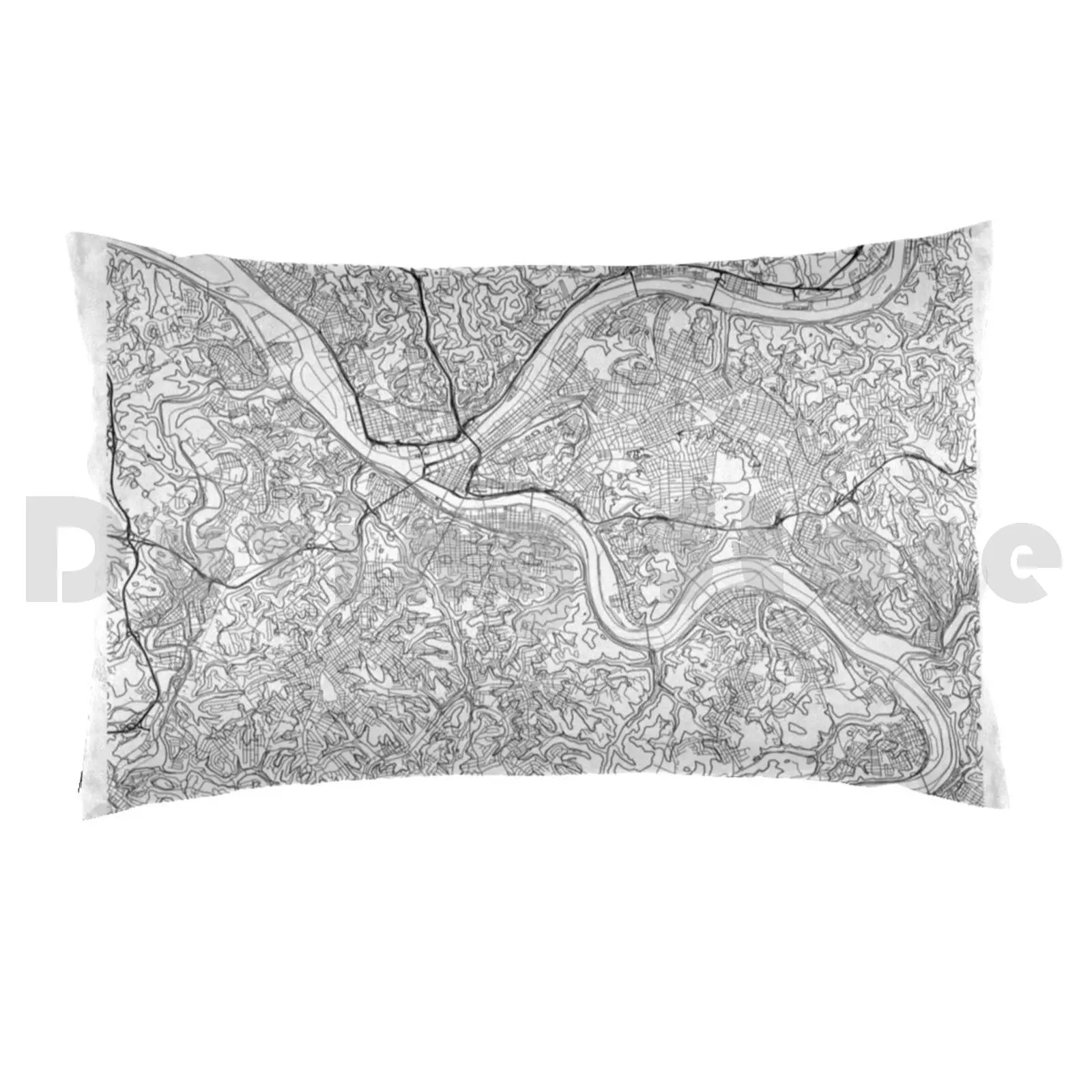 Pillow?case Pittsburgh Map Poster Print Wall Art , Pennsylvania Gift Printable , Home And Nursery