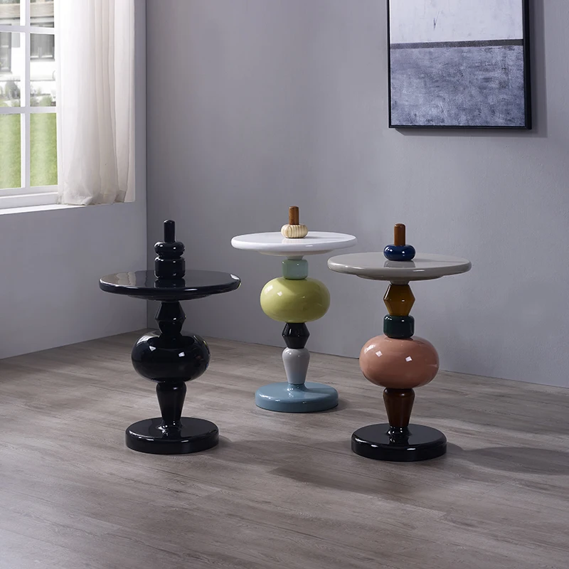 Nordische Möbel, Teetische mit Geometrie, Wohnzimmer-Sofa-Beistelltisch, Zuckerkürbis-Couchtisch, Nachttisch, runder Schreibtisch, individuell gestaltet – Detail 1