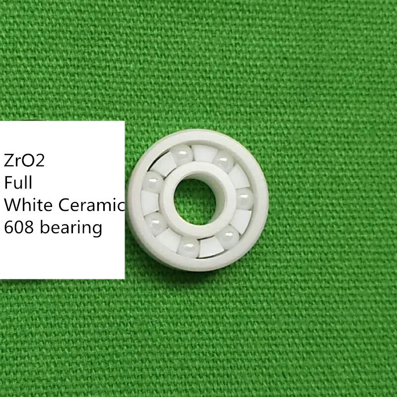 FULL Ceramic 608 Bearing ZrO2 White Ceramic Si3N4 Black Ceramic Inline Speed Skates Bearings with 7 Beads 608RS Fast Bering 16pc