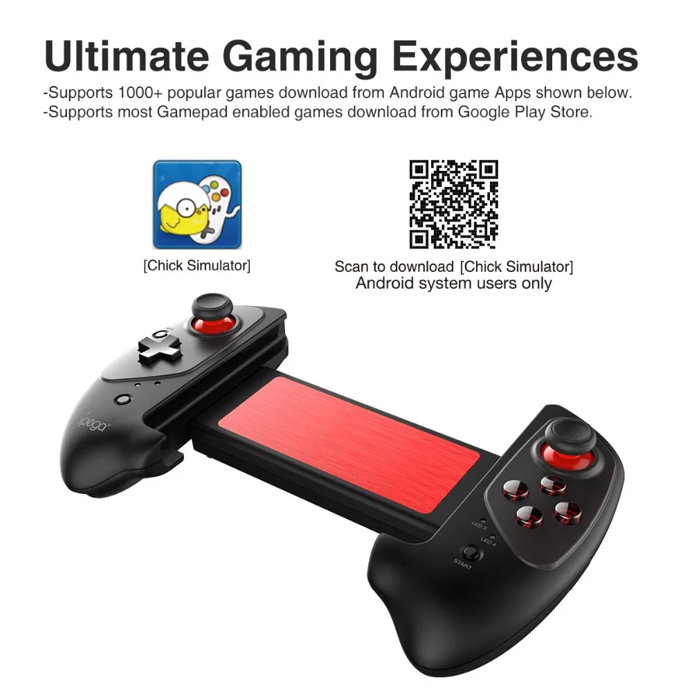 Original iPEGA PG-9083S Red Bat Bluetooth Gamepad Bluetooth 4.0 Sleek Touch 360 Degree rotation for iOS / Android / PC / WIN