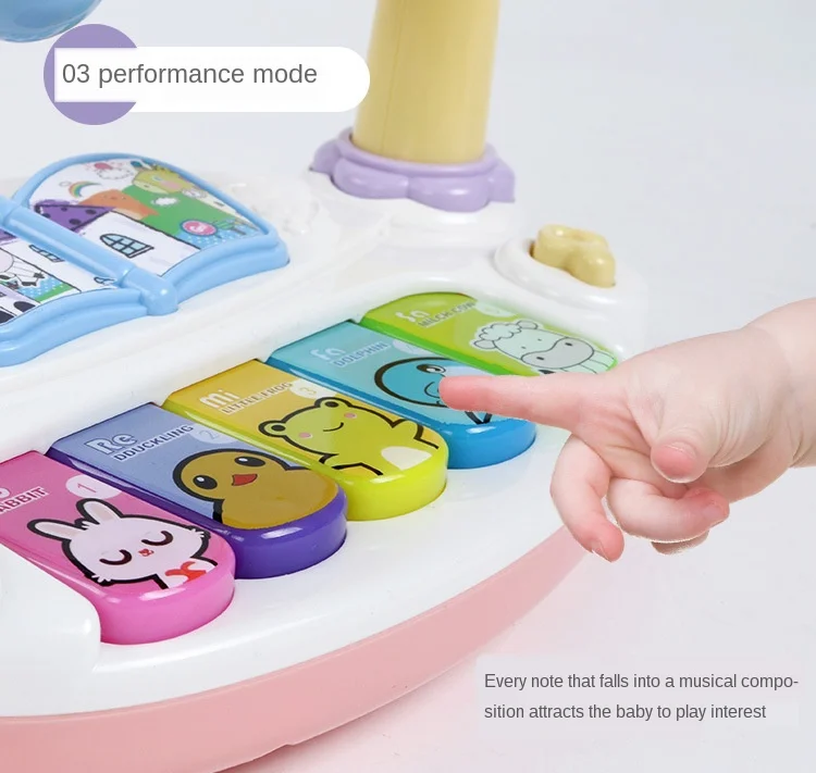 Baby Piano Toys Kids Rotating Music Piano Keyboard with Light Sound, Musical Toys for Toddlers,Early Educational Music Toy Gifts