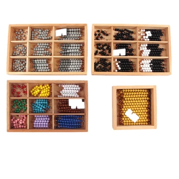 Montessori-Farbperlen, Zahlen 1–10, Lernressourcen, frühkindliches Lernspiel, Mathe-Spielzeug, Materialien für Kinder, Lehrmittel