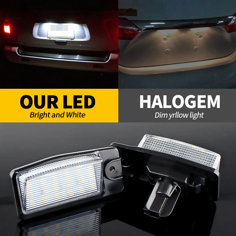 2Pcs Car LED License Number Plate Light Lamps for Nissan X-Trail (T32) Murano Altima Maxima Rogue for Infiniti EX25 EX35 EX37