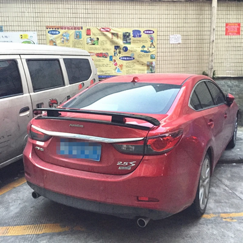 Car Styling ABS Plastic Unpainted Primer Tail Wing Rear Trunk Spoiler Decorative Cover Fit For Mazda 6 M6 Atenza 2014 -2019