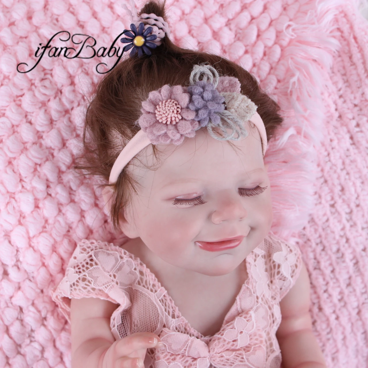 Soft Warm Flower Headband Nylon Elastic Headband For Baby Girl