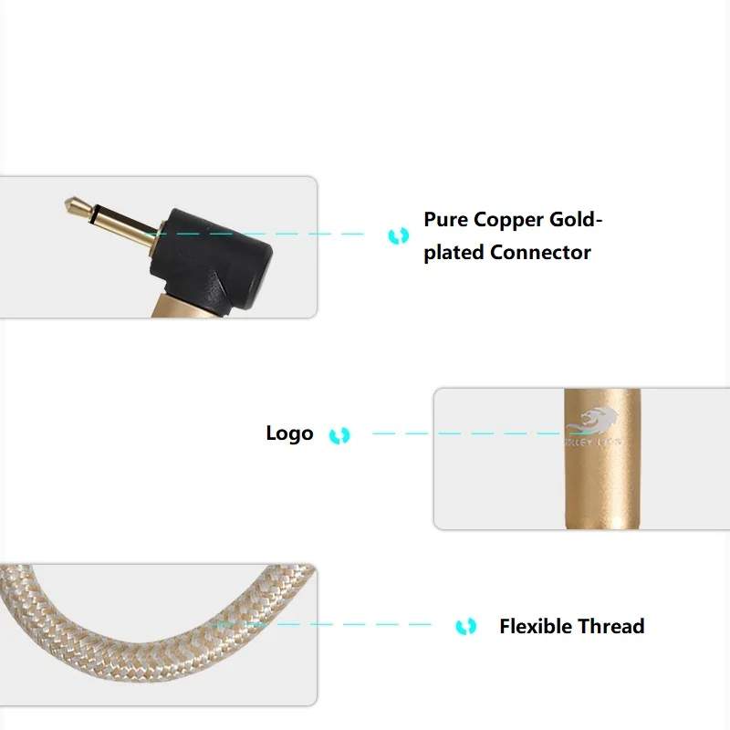 Cable de Audio HIFI de 3,5mm a RCA, Mono macho a hembra para móvil, escritorio, portátil, tableta MP3, OD 7,0mm, 128x0,10, estañado, OFC