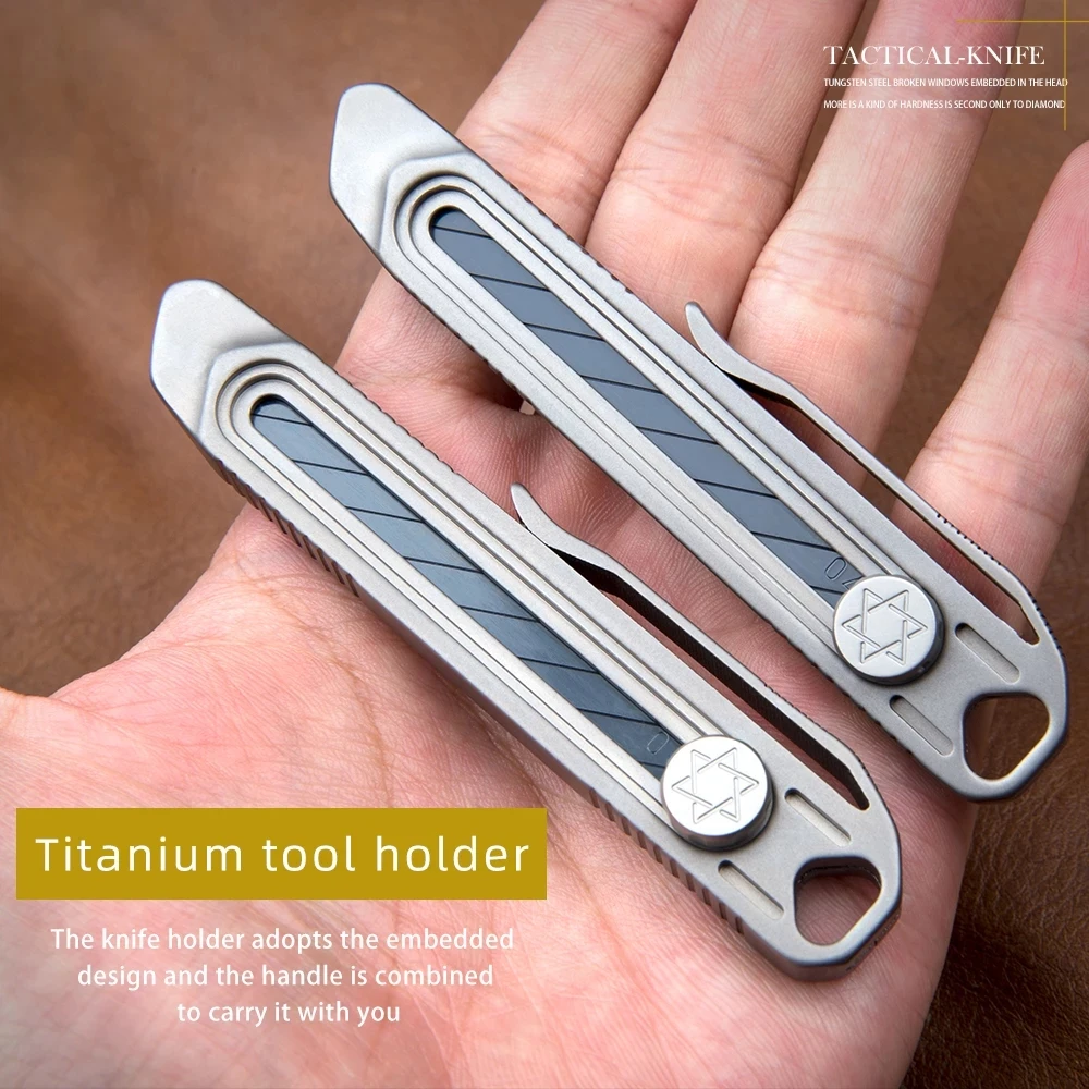 Titanium Alloy Telescopic Utility Knife Blades Sharp Portable Tool Knife Quick Blade  EDC Pocket Knife Unpacking Fruit Knife