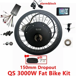 150mm Dropout QS205 50H 48-72v 3000W motore ruota posteriore Kit bici elettrica grassa Kit di conversione bicicletta elettrica Fat fit Super73