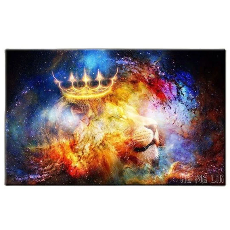 Cosmic Lion King Canvas Wall Art Poster Anniversary Birthday Christmas Housewarming Gift Home Decor