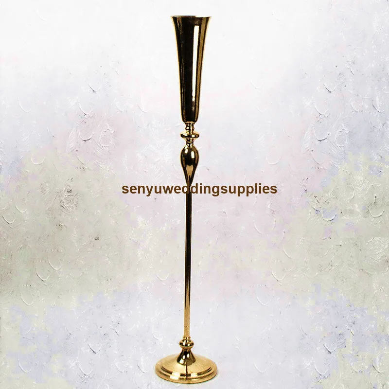 10pcs) Wedding Centerpieces Decorations 120cm Tall Flower Vases Metal Gold no Crystal Flower Stand centerpieces 01211