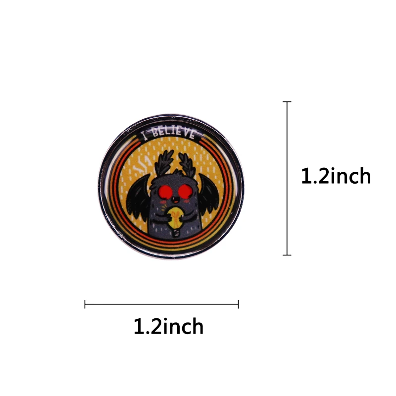 I Believe Enamel Pin Cute Moth Brooch Mothman Believer Badge jewelry