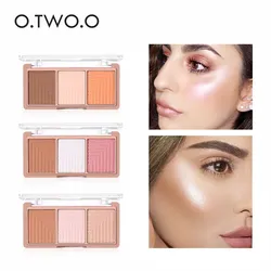 O.TWO.O 3 Color/set Makeup Highlighter iluminador Bronzer Face Contour Pressed Powder Cosmetic Brighten Concealer Face Highlight