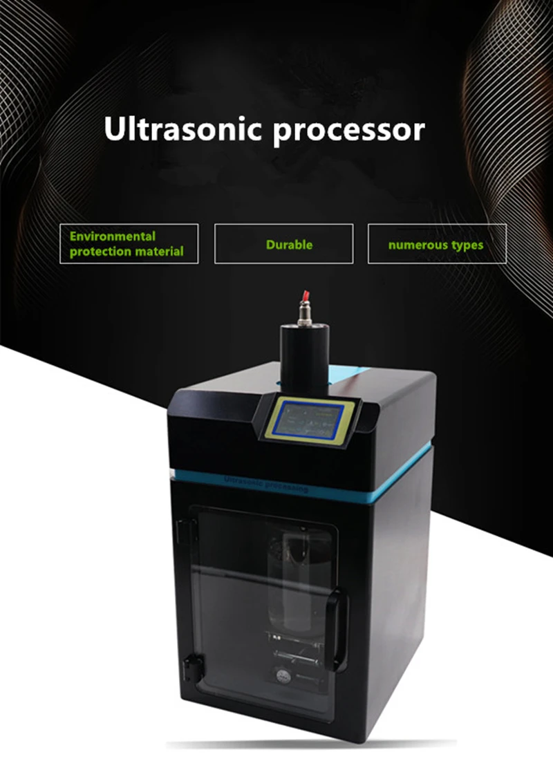 

2 in 1 Ultrasonic Homogenizer Sonicator Processor with Φ18 mm Probe Lab Cell Disruptor Mixer (2000W, 100mL～2000mL)