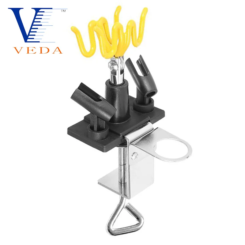 Universal Clamp-on Airbrush Gun Support Holder Holding 4 Clamp-On Mount Table Bench Station Gravity Stand Kit for Air Brush