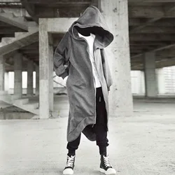 Hot Selling Unisex Long Sleeve Hooded Nazgul Long Coat Zipper Closure Fleece Lined Long Hoodie